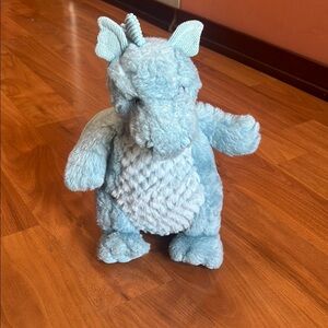 Blue Plush Stuffed Animal with Quilted Texture